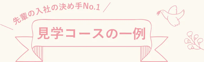 先輩の入社の決め手No.1 見学コースの一例